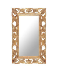 Miroir sculpté à la main Marron 80x50cm Bois de manguier massif | Mobilier & Déco