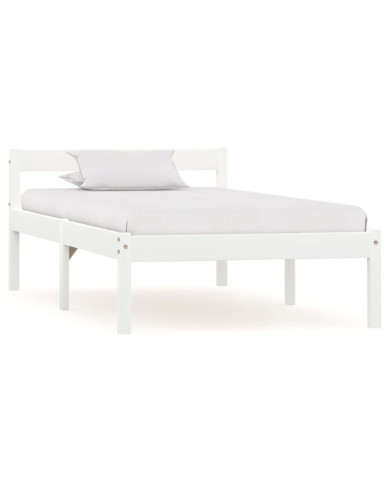 Cadre de lit sans matelas blanc bois de pin massif 90x200 cm | Mobilier & Déco