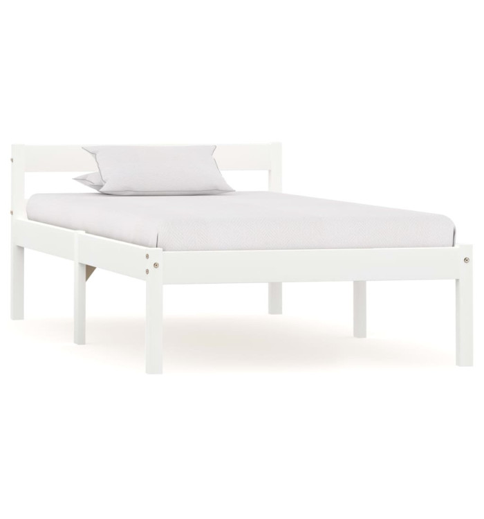 Cadre de lit sans matelas blanc bois de pin massif 90x200 cm | Mobilier & Déco