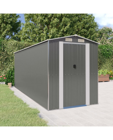 Abri de jardin Gris clair 192x523x223 cm Acier galvanisé | Mobilier & Déco