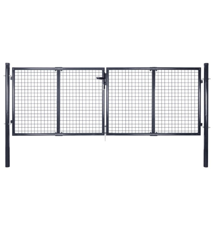 Portail en maille Acier galvanisé 289x100 cm Gris | Mobilier & Déco