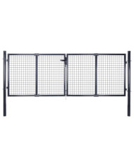Portail en maille Acier galvanisé 289x100 cm Gris | Mobilier & Déco