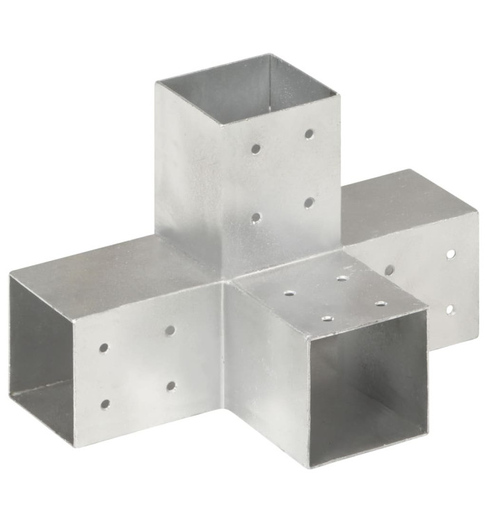 Connecteur de poteau Forme en X Métal galvanisé 81x81 mm | Mobilier & Déco