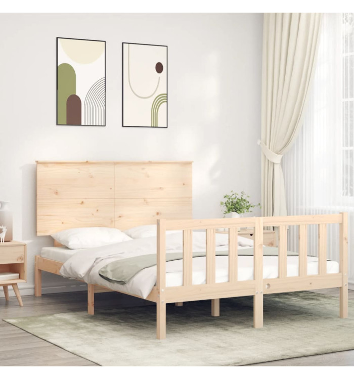 Cadre de lit sans matelas 140x200 cm bois massif de pin | Mobilier & Déco