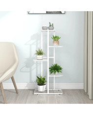 Support pour plantes 5 niveaux 43x22x98 cm Blanc Métal | Mobilier & Déco