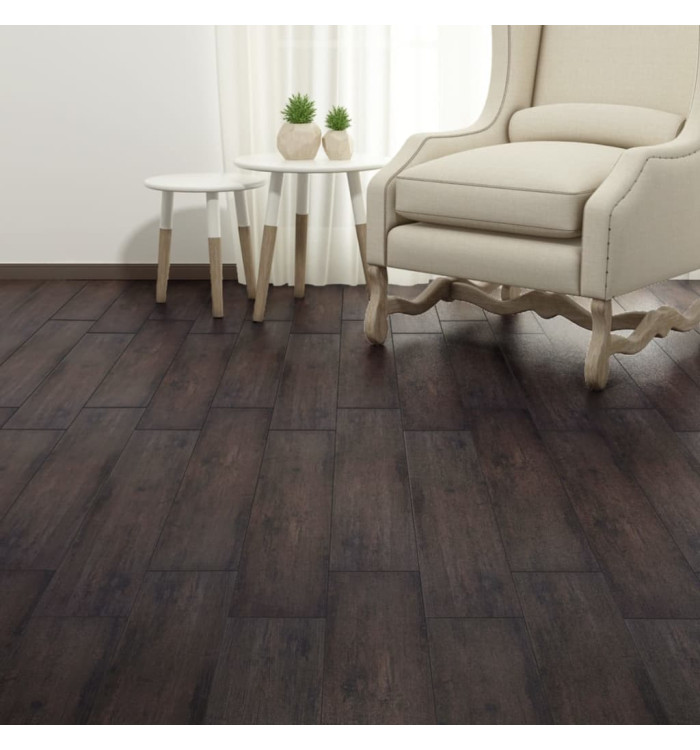 Planches de plancher PVC autoadhésif 2,51 m² 2 mm Marron foncé | Mobilier & Déco