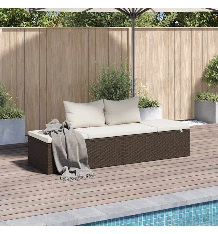 Lit de jardin Marron 195x60 cm Résine tressée | Mobilier & Déco