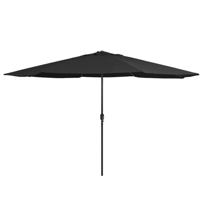 Parasol de jardin avec mât en métal 390 cm noir | Mobilier & Déco