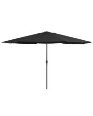 Parasol de jardin avec mât en métal 390 cm noir | Mobilier & Déco