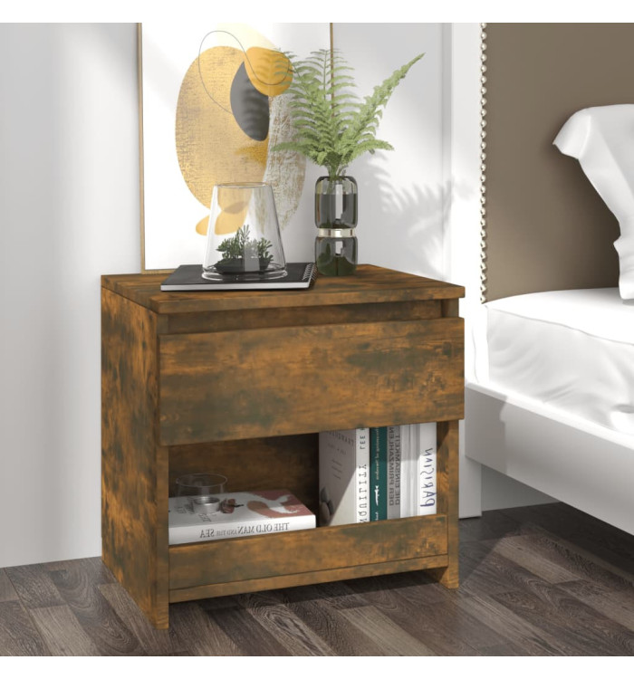 Table de chevet Chêne fumé 40x30x39 cm Bois d'ingénierie | Mobilier & Déco