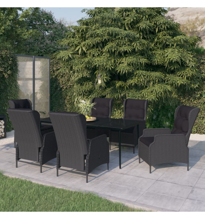 Ensemble à manger de jardin 7 pcs Gris foncé | Mobilier & Déco