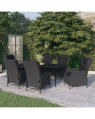 Ensemble à manger de jardin 7 pcs Gris foncé | Mobilier & Déco