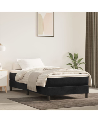 Cadre de lit sans matelas noir 100x200 cm velours | Mobilier & Déco