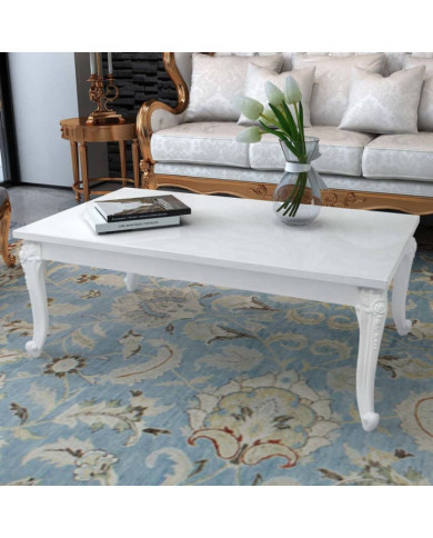 Table basse 115x65x42 cm Blanc brillant | Mobilier & Déco