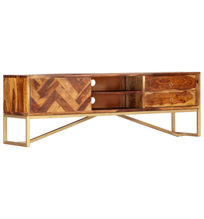 Meuble TV 140x30x45 cm Bois de Sesham massif | Mobilier & Déco