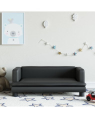 Canapé pour enfants noir 80x45x30 cm similicuir | Mobilier & Déco