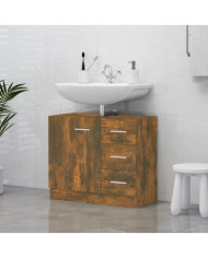 Armoire de lavabo Chêne fumé 63x30x54 cm Bois d'ingénierie | Mobilier & Déco