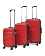 Valise rigide 3 pièces Rouge 45,5/55/66 cm | Mobilier & Déco