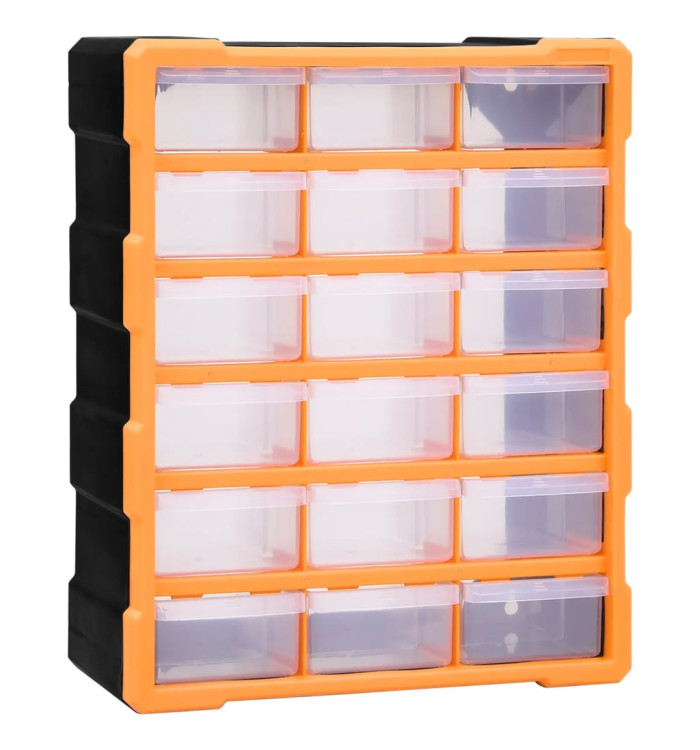 Organisateur multi-tiroirs avec 18 tiroirs centraux 38x16x47 cm | Mobilier & Déco