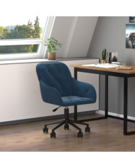 Chaise pivotante de bureau Bleu Velours | Mobilier & Déco