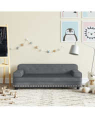 Canapé pour enfants gris foncé 90x53x30 cm velours | Mobilier & Déco