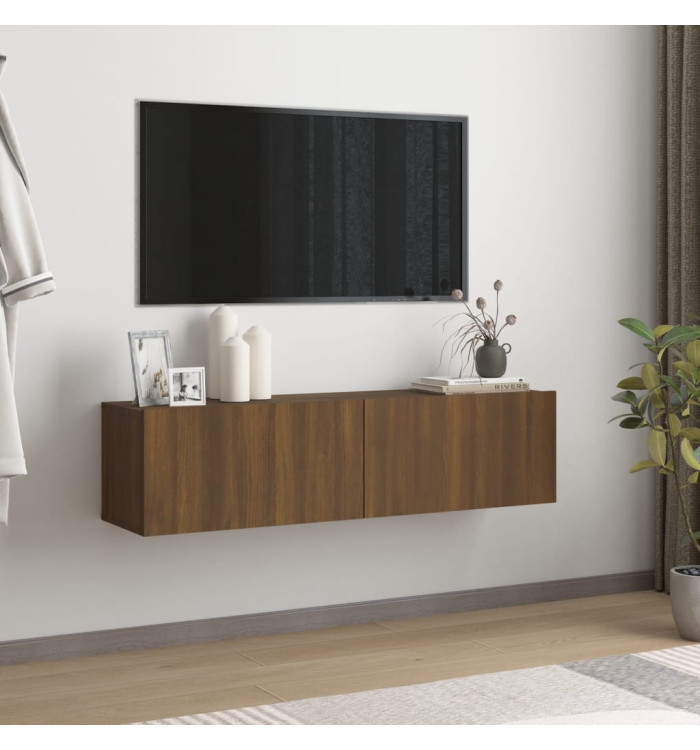Armoire murale TV Chêne marron 120x30x30 cm Bois d'ingénierie | Mobilier & Déco