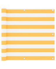 Écran de balcon Blanc et jaune 90x400 cm Tissu Oxford | Mobilier & Déco