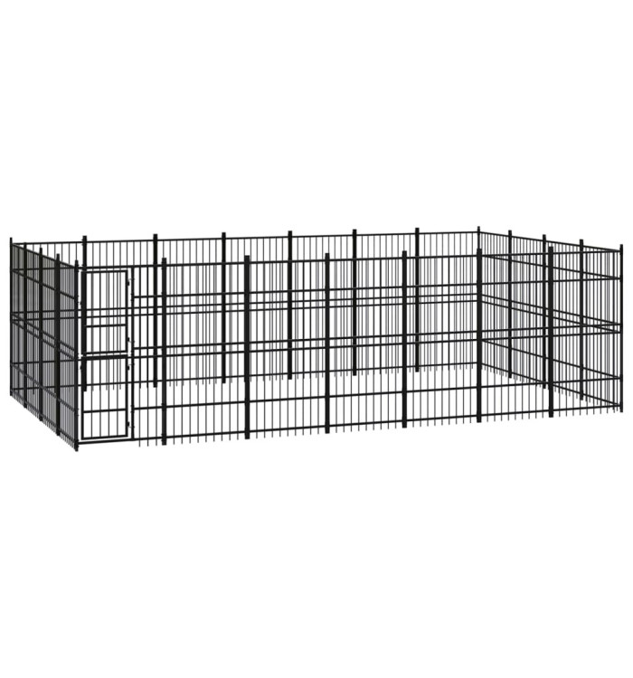 Chenil d'extérieur pour chiens Acier 25,8 m² | Mobilier & Déco
