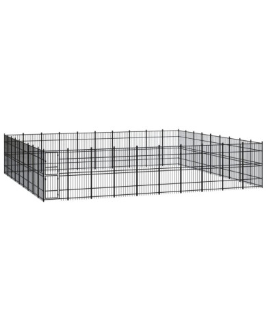 Chenil d'extérieur pour chiens Acier 82,94 m² | Mobilier & Déco