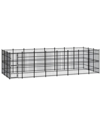 Chenil d'extérieur pour chiens Acier 22,12 m² | Mobilier & Déco