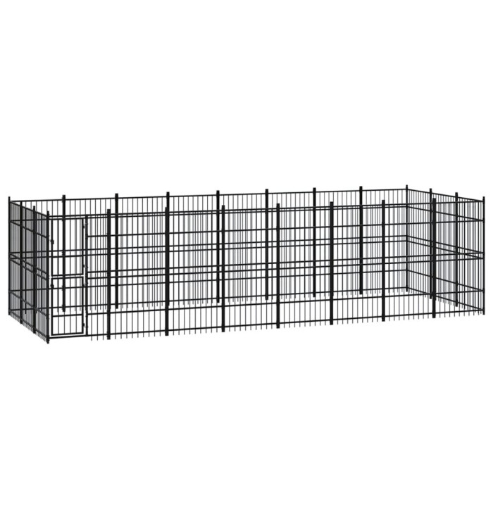 Chenil d'extérieur pour chiens Acier 22,12 m² | Mobilier & Déco