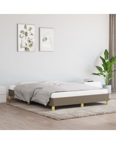 Cadre de lit sans matelas taupe 140x190 cm tissu | Mobilier & Déco