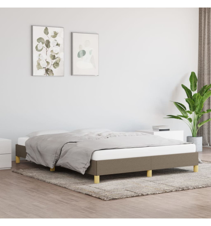 Cadre de lit sans matelas taupe 140x190 cm tissu | Mobilier & Déco