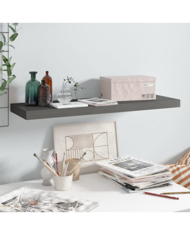 Étagère murale flottante Gris brillant 80x23,5x3,8 cm MDF | Mobilier & Déco