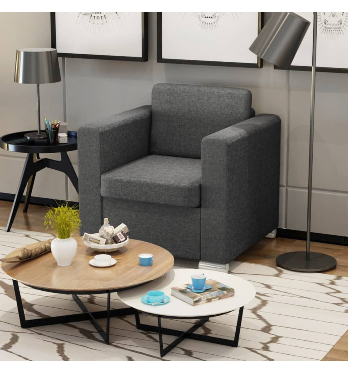 Fauteuil gris foncé tissu | Mobilier & Déco
