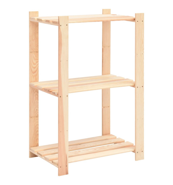 Étagère de stockage 3 niveaux 60x38x90 cm Pin solide 150 kg | Mobilier & Déco