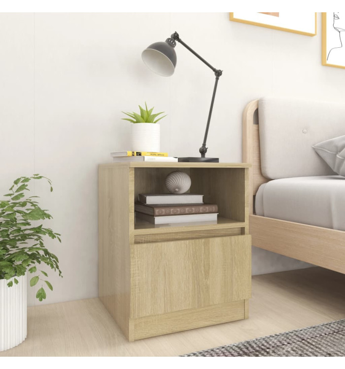 Table de chevet Chêne sonoma 40x40x50 cm Aggloméré | Mobilier & Déco