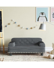 Canapé pour enfants gris foncé 70x45x30 cm velours | Mobilier & Déco