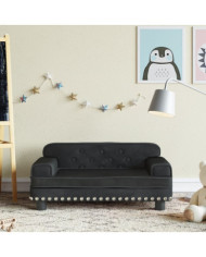 Canapé pour enfants noir 70x45x30 cm velours | Mobilier & Déco