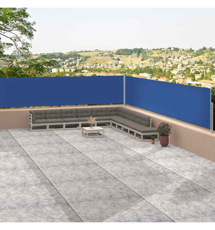 Auvent latéral rétractable Bleu 117x1200 cm | Mobilier & Déco
