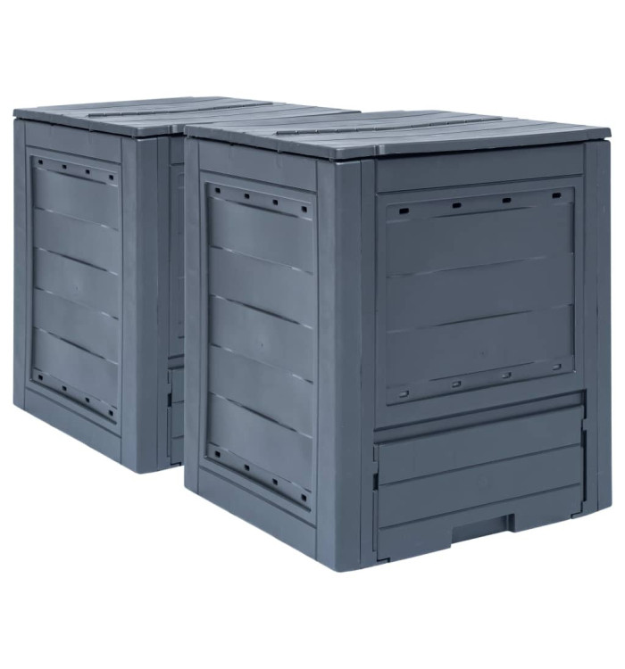Composteurs de jardin 2 pcs Gris 60x60x73 cm 520 L | Mobilier & Déco