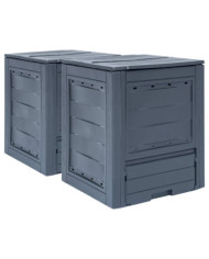Composteurs de jardin 2 pcs Gris 60x60x73 cm 520 L | Mobilier & Déco