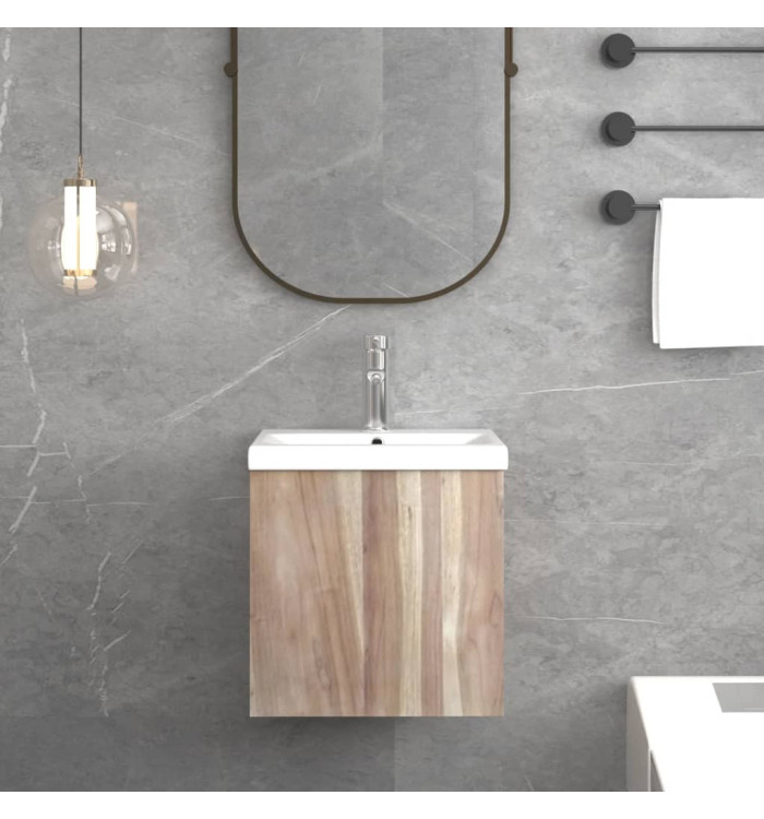 Armoire murale de salle de bain 41x38x40 cm Bois de teck solide | Mobilier & Déco