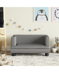 Canapé pour enfants gris 60x40x30 cm similicuir | Mobilier & Déco