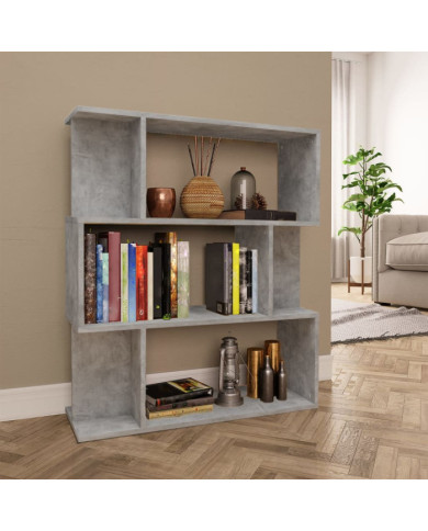 Bibliothèque/Séparateur de pièce Gris béton Bois d’ingénierie | Mobilier & Déco