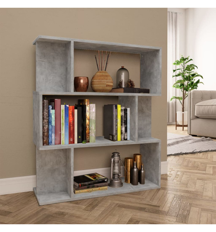 Bibliothèque/Séparateur de pièce Gris béton Bois d’ingénierie | Mobilier & Déco