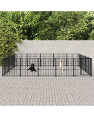 Chenil d'extérieur pour chiens Acier 23,52 m² | Mobilier & Déco
