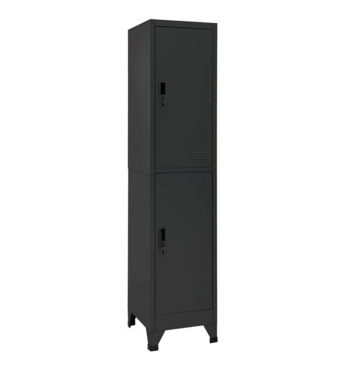 Armoire à casiers Anthracite 38x45x180 cm Acier | Mobilier & Déco