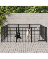 Chenil d'extérieur pour chiens Acier 8,47 m² | Mobilier & Déco