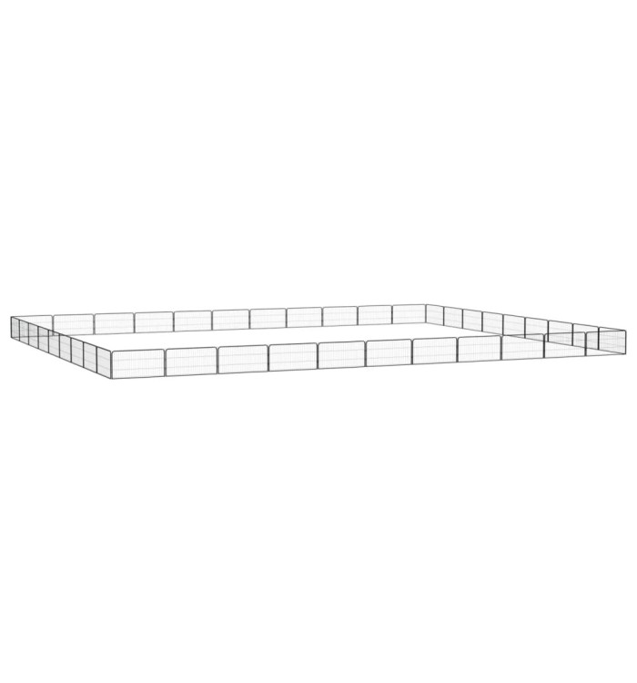 Parc pour chien 40panneaux Noir 100x50cm Acier enduit de poudre | Mobilier & Déco
